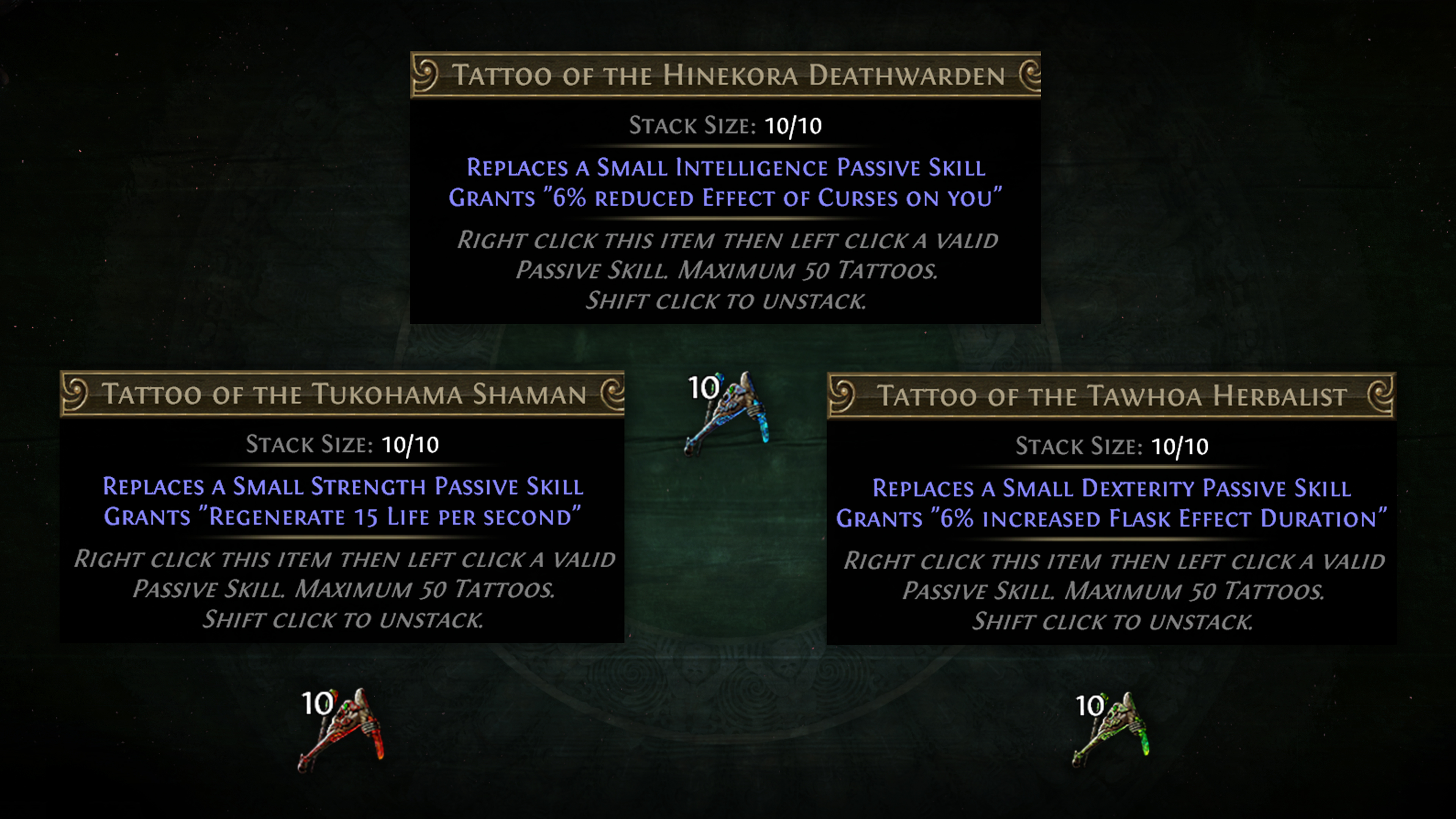 Skill Tattoos Warrior Equipment Guardian Minions